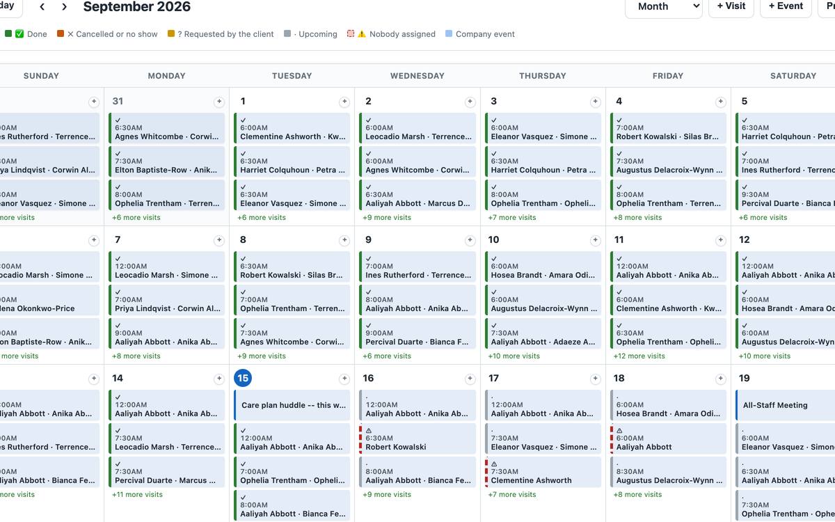 Scheduling calendar