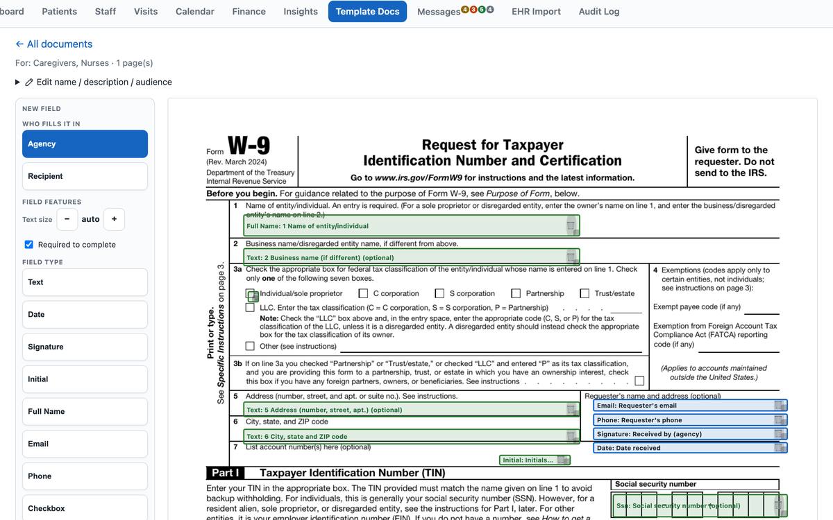 Fillable form editor